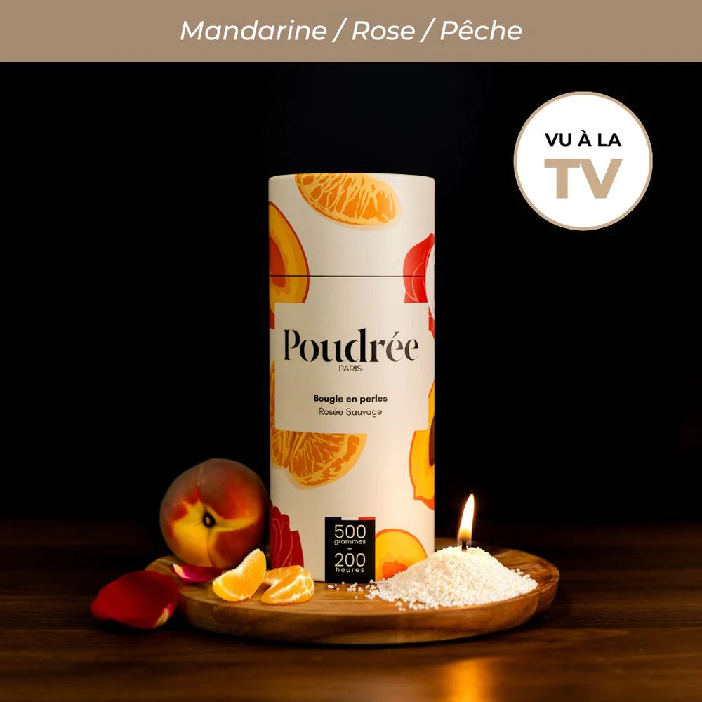 Bougie parfumée 100% naturelle - Perles Rosée sauvage