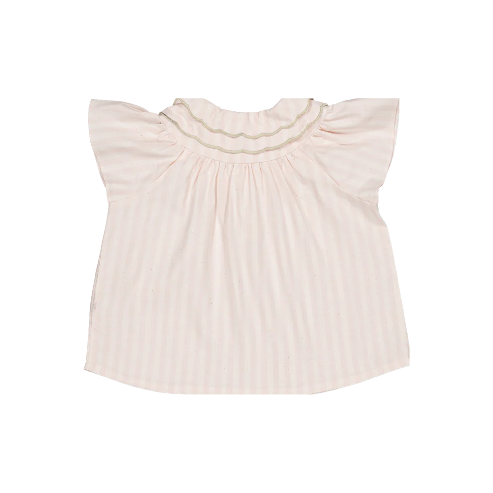 Blouse carmen - rayures roses 4