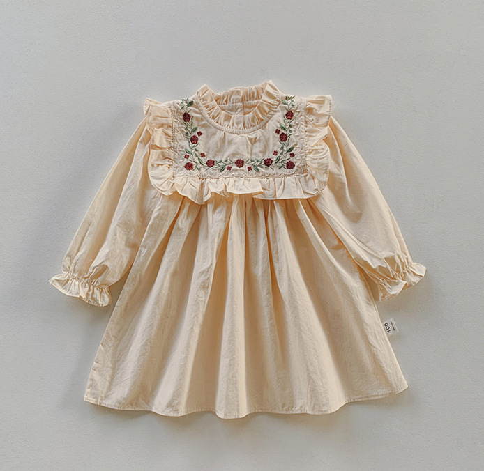 Robe en coton avec fleurs — beige / 18-24 M