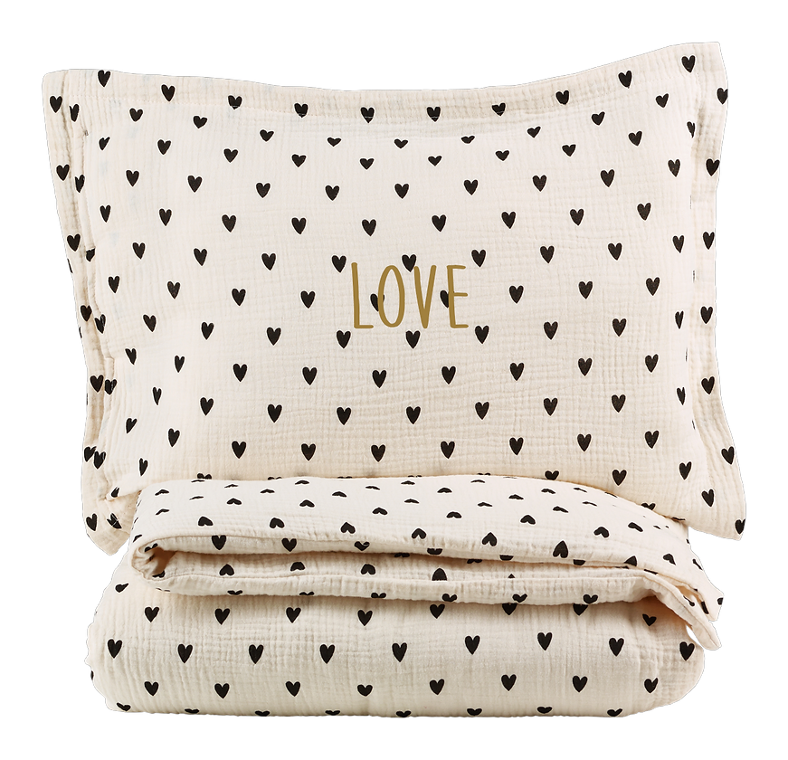 Parure de couette petits coeurs  140x200 2