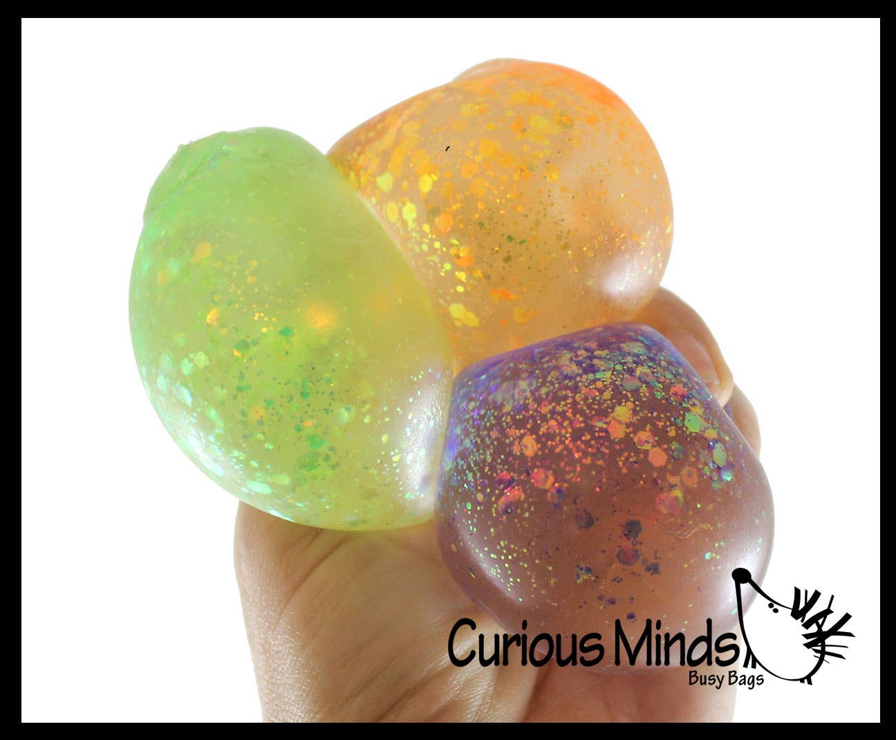 Balle anti stress épaisse à paillettes et à gel 12