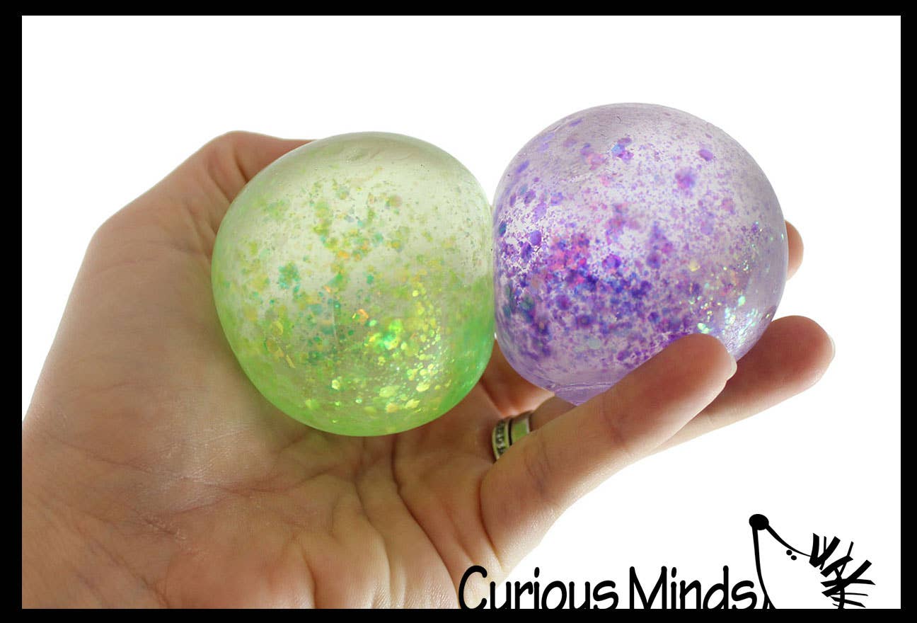 Balle anti stress épaisse à paillettes et à gel 9