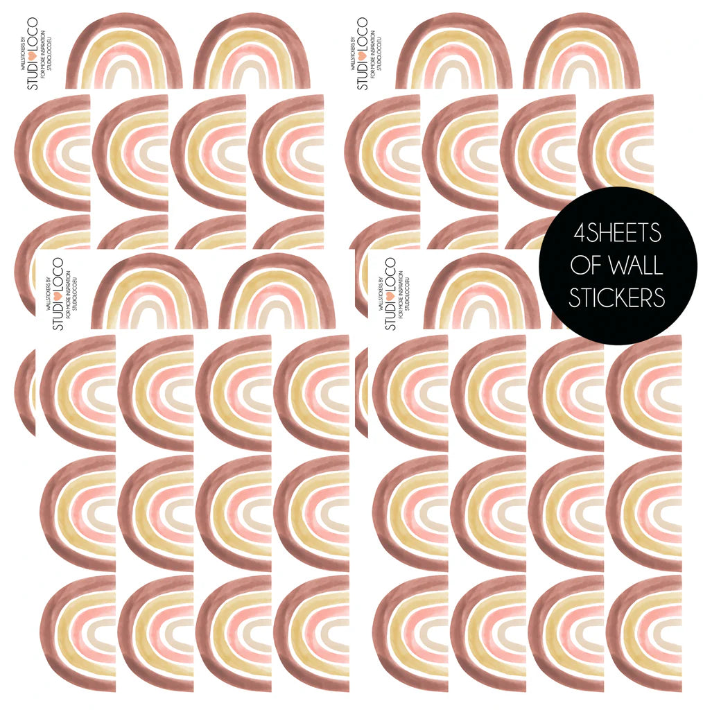 4 feuilles de Sticker Arc en ciel 2