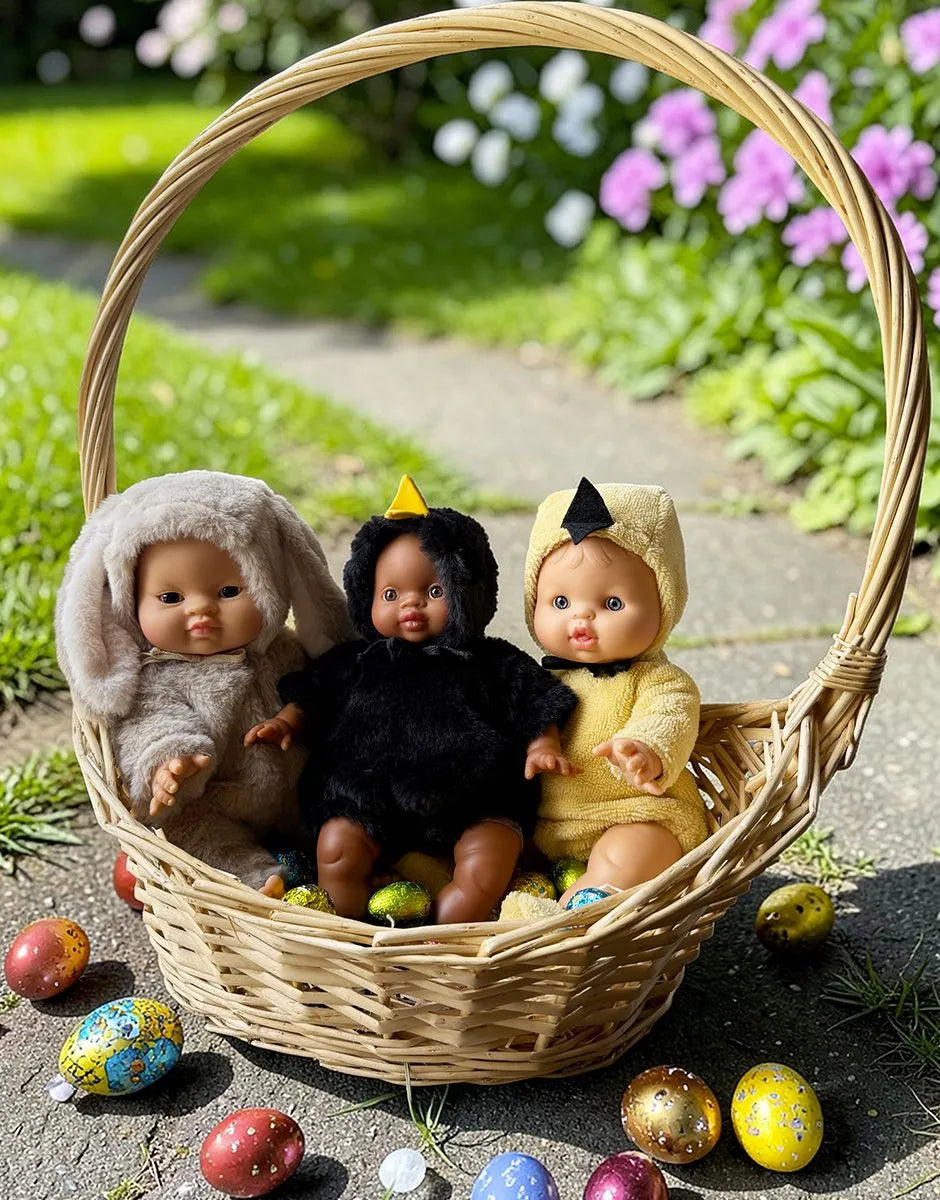 Les P'tits Déguiz' Babies – Ensemble Piou-piou en  fausse fourrure noire et ses chaussons 2
