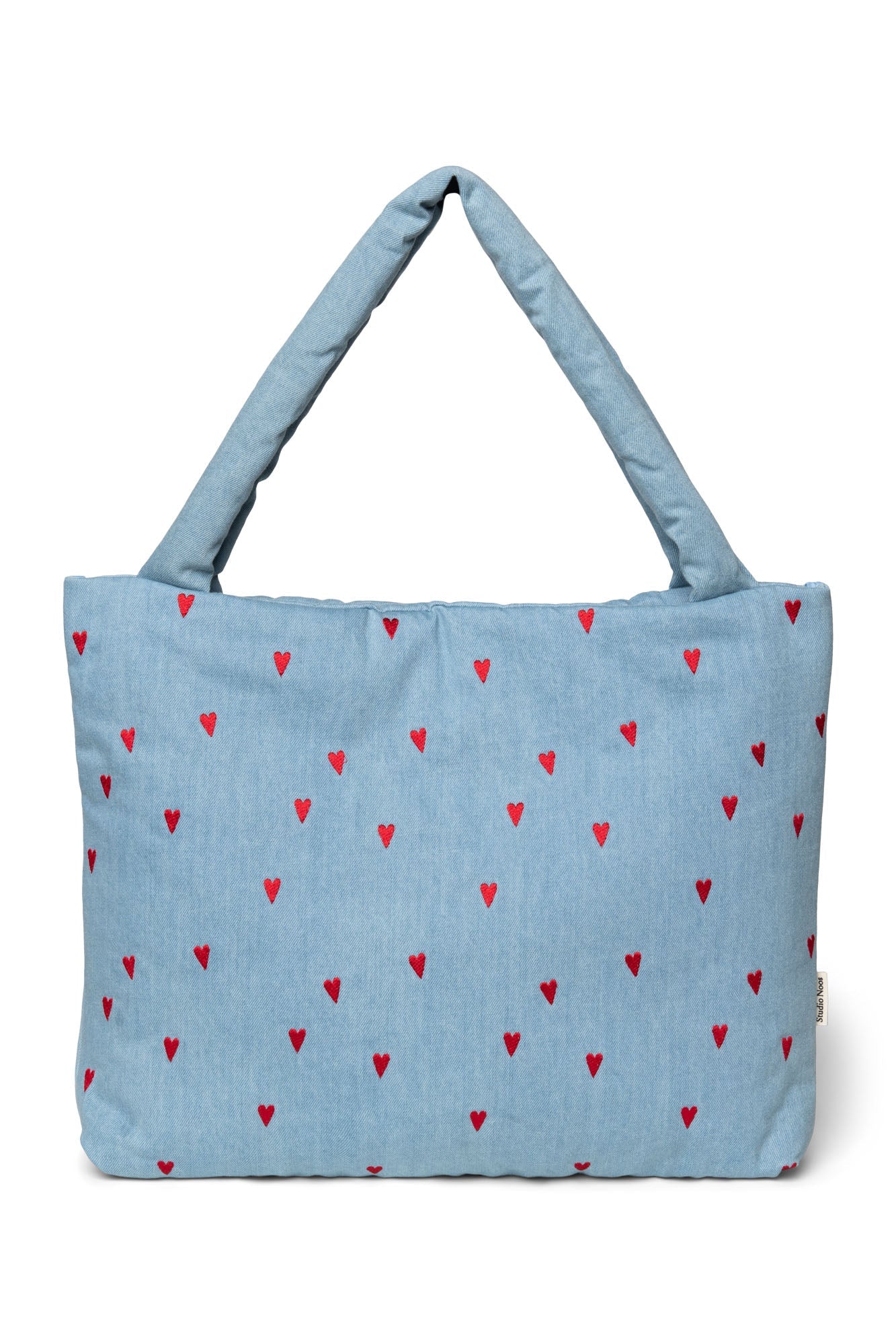 Sac à langer Denim coeurs rouges brodés ❤️