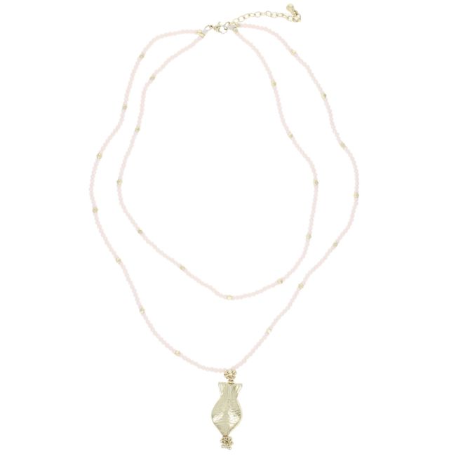 Collier doré et ivoire poisson - 2