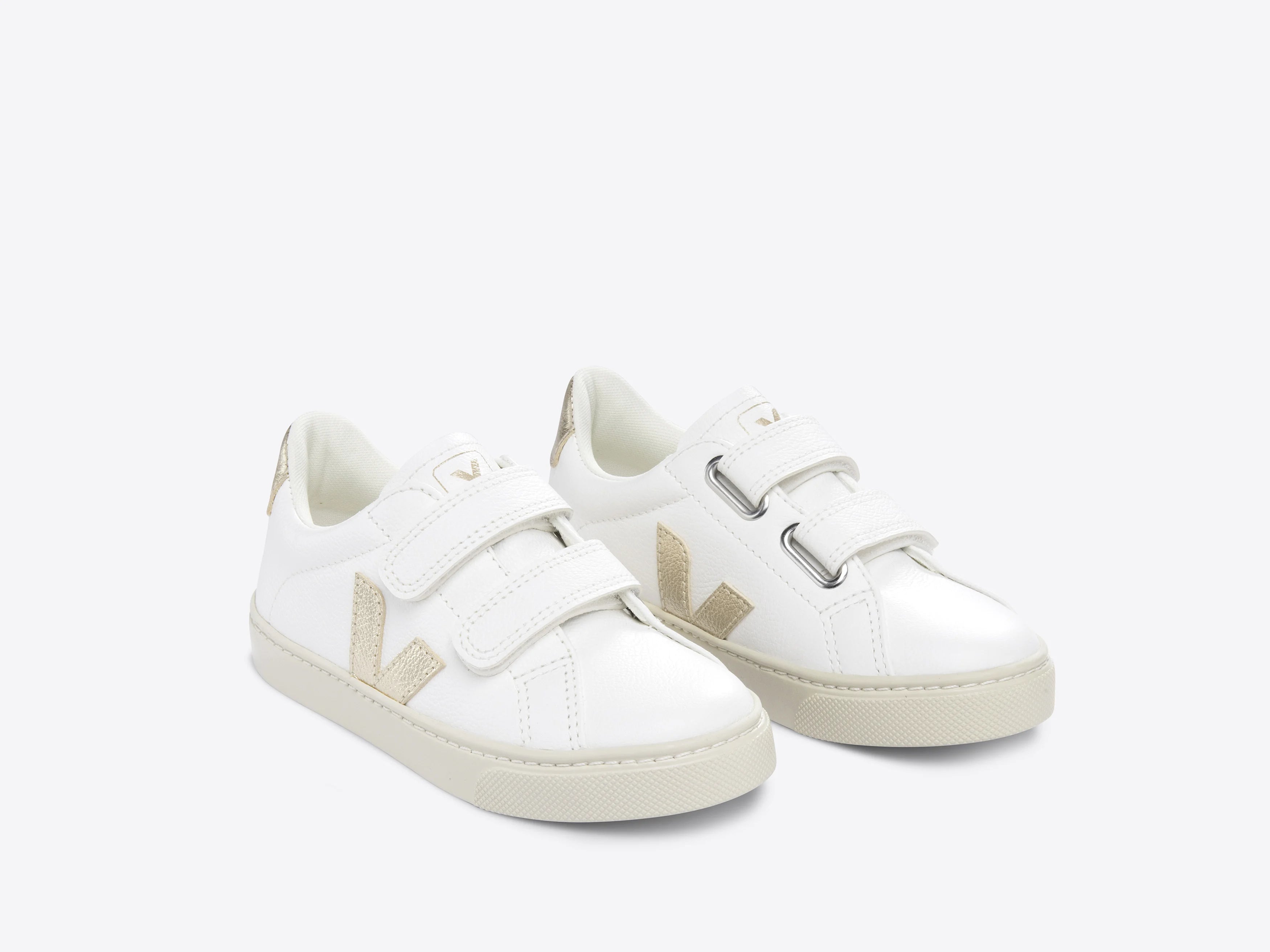 Veja : baskets Esplar extra white platine V/doré à scratch — 28