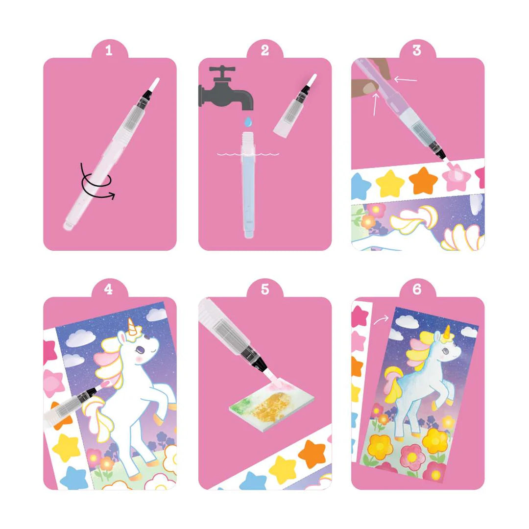 Set carnet de peinture Licorne 5