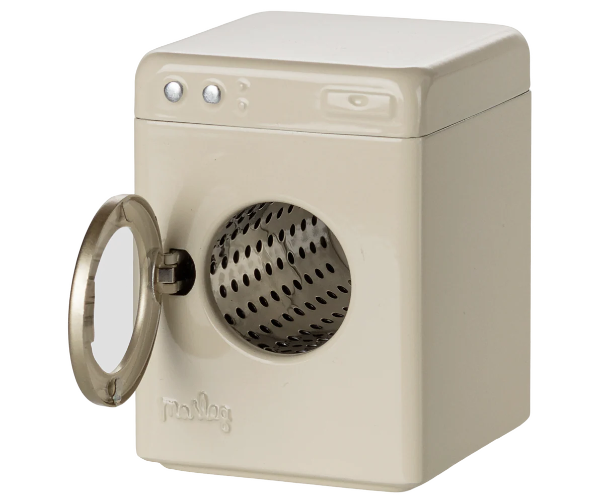 Maileg :  Machine à laver, Souris - Blanc off white 2