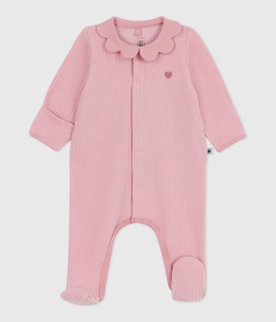 Pyjama bébé en velours à col uni — Naissance