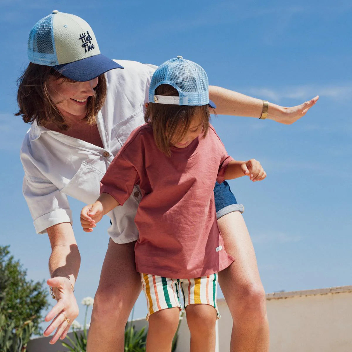 Casquette enfant et adulte High Five bleue — 3-6 ans