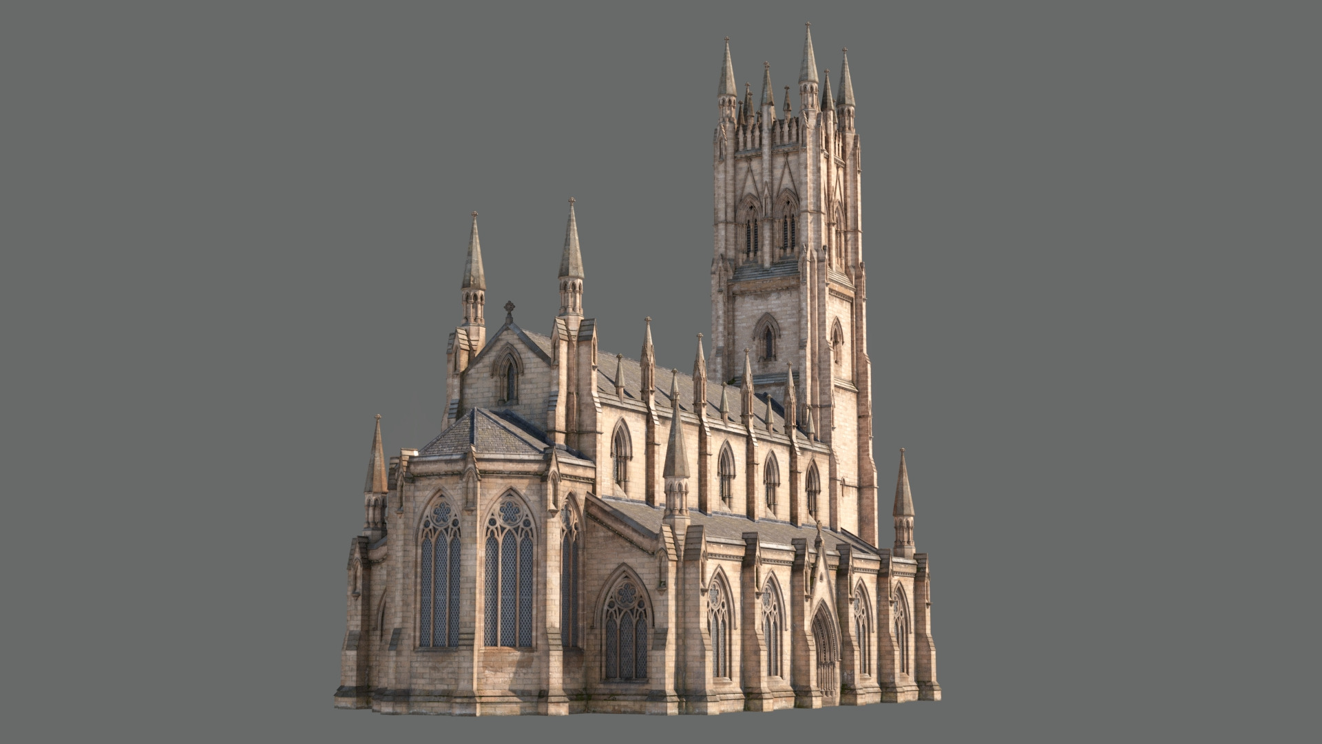 Square Tower Gothic Church