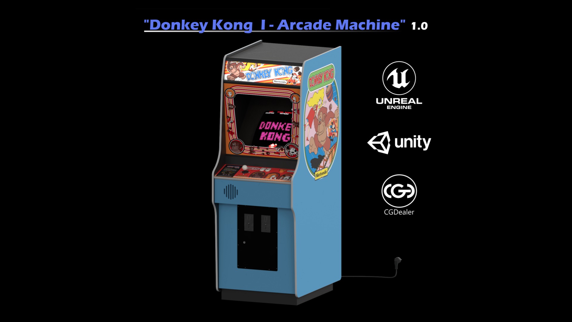 Donkey Kong I - Original - Classic Arcade Machine -   3D Asset for Game /Film