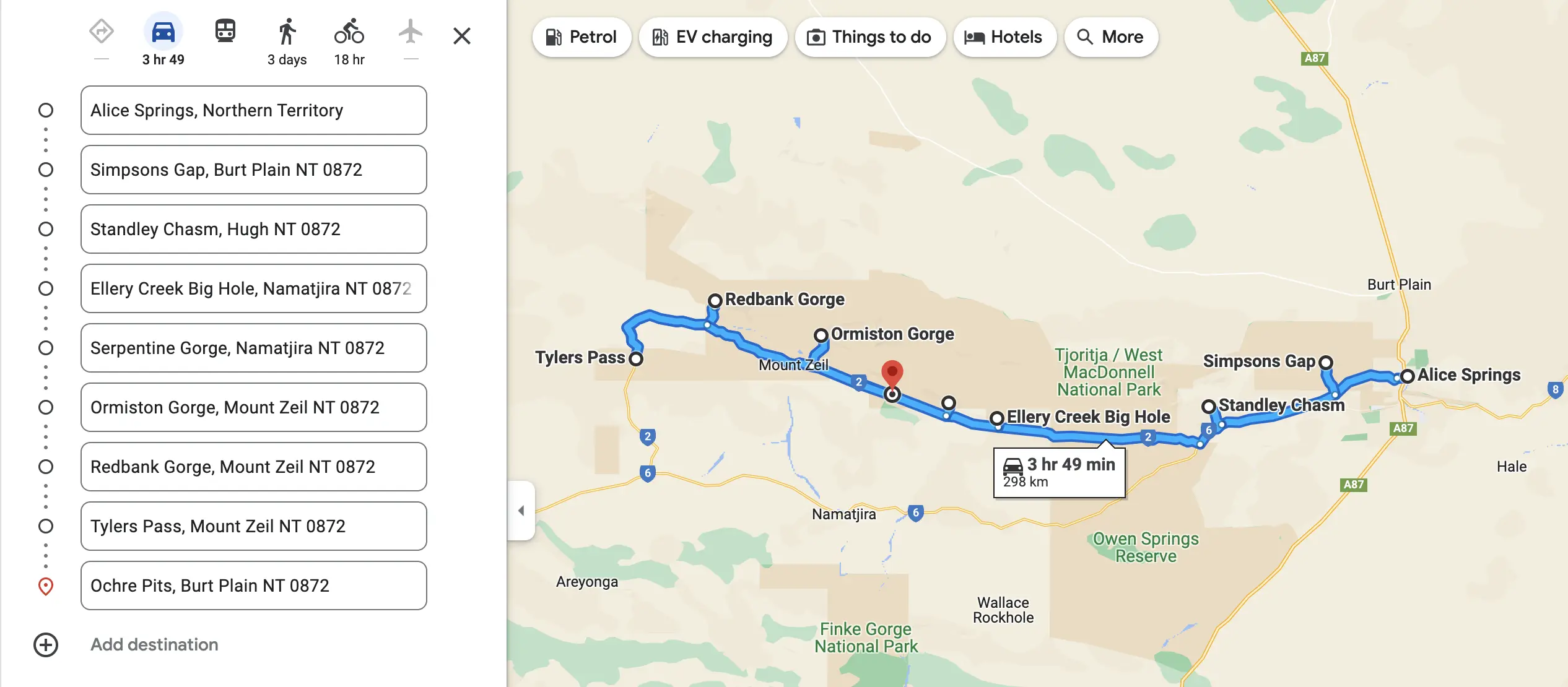 Simson&rsquo;s Gap - Standley Chasm - Serpentine Gorge - Ormiston Gorge - Redbank Gorge - Mount Sonder - Tyler&rsquo;s Pass - Ochre Pits