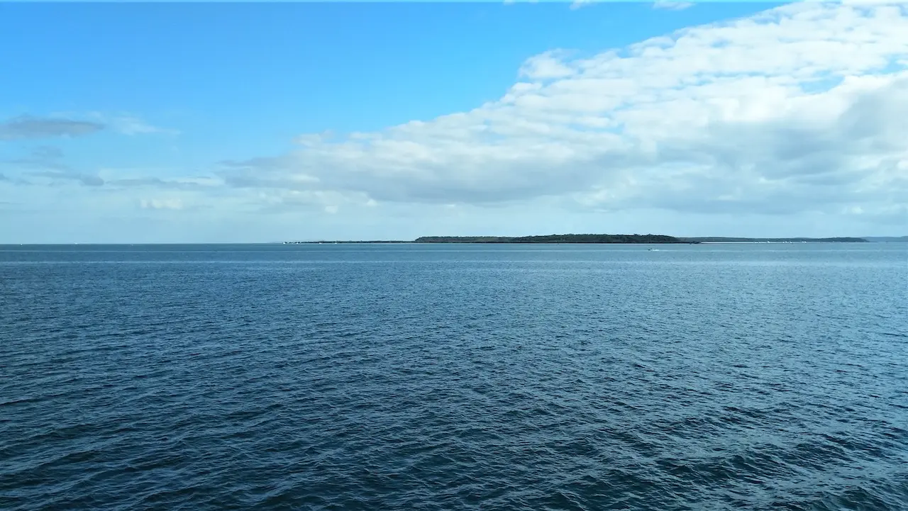 Peel Island as seen from Stradbroke Island Ferry