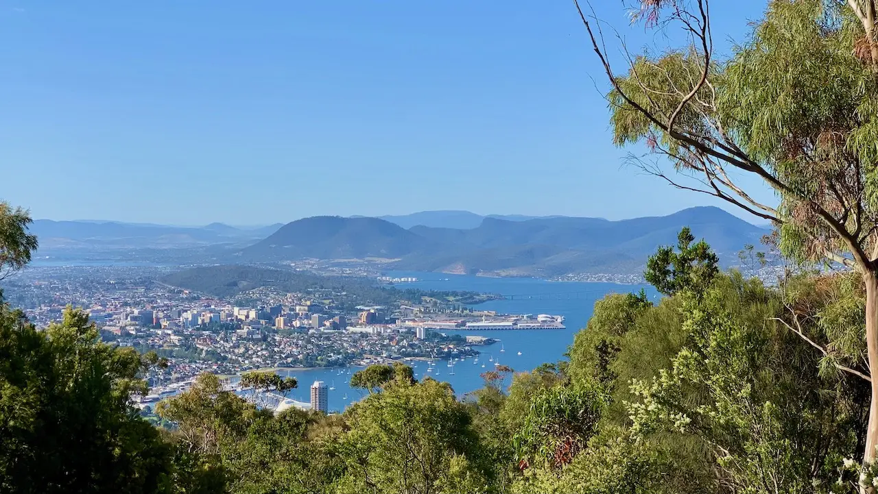 Aerial View of Hobart, as seen from Mount Nelson
