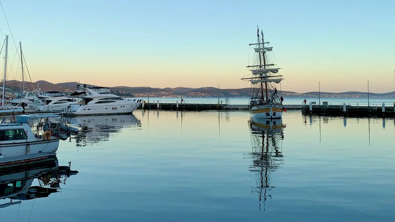 Lady Nelson entering the Constitution Dock