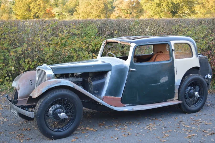 SS II 12 HP Fixed Head Coupe - part restored — photo 1