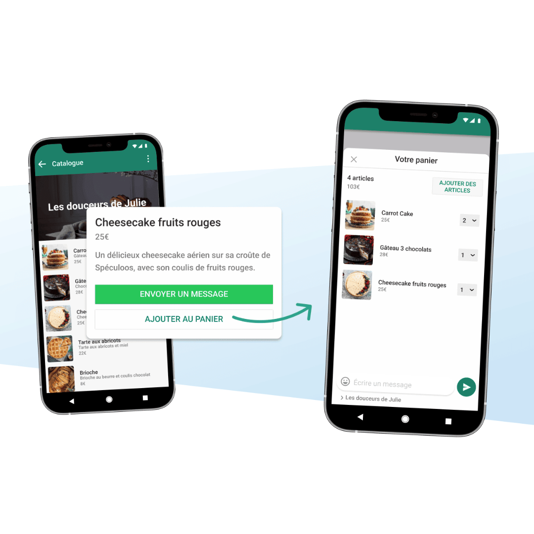 Notification de commande reçue sur WhatsApp