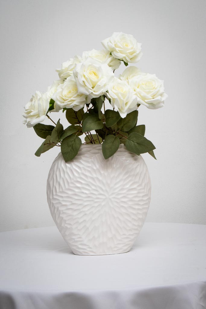 Ramo de rosas blancas con 10 flores