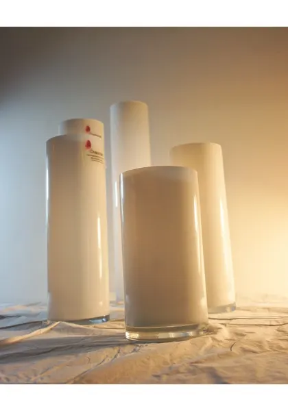 Cilindro de cristal blanco, varias alturas