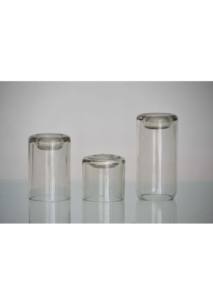 Set Portavelas vidrio soplado, incluye las 3 piezas