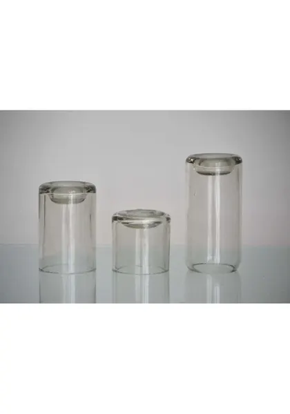 Set Portavelas vidrio soplado, incluye las 3 piezas