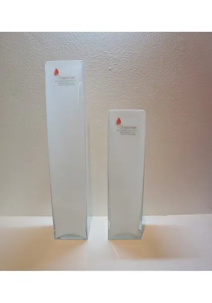 Cuadrado de cristal blanco, 30 y 40cm altura