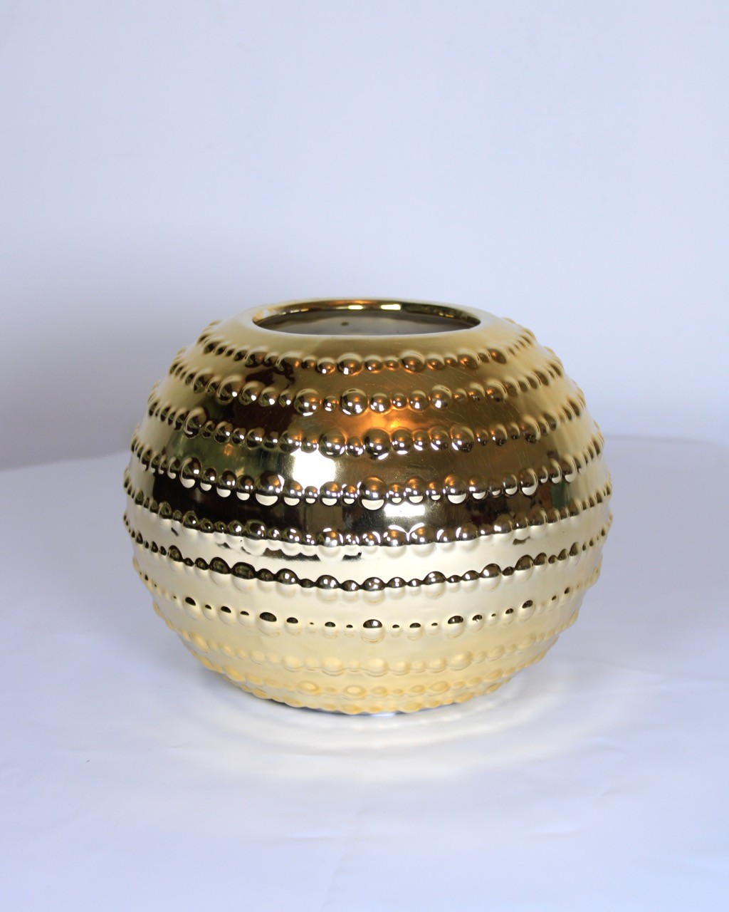 Base cerámica polimnia de 14cm de altura, oro y plata.