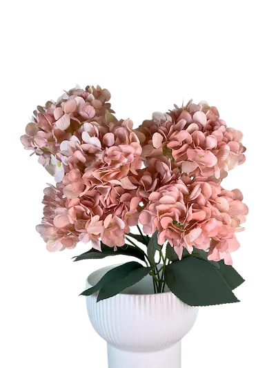 Ramo de hortensias vintage con 5 flores, varios colores