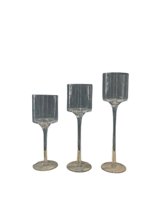Set de 3 candelabros de cristal
