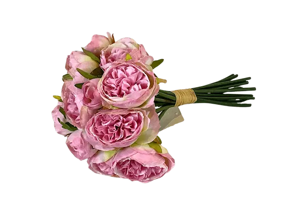 Ramo mini-peonia x 9 flores + 6 botones, varios colores