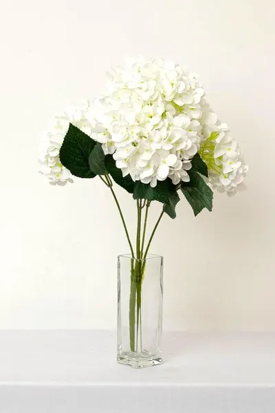 Ramo hortensia vintage blanco con 5 flores