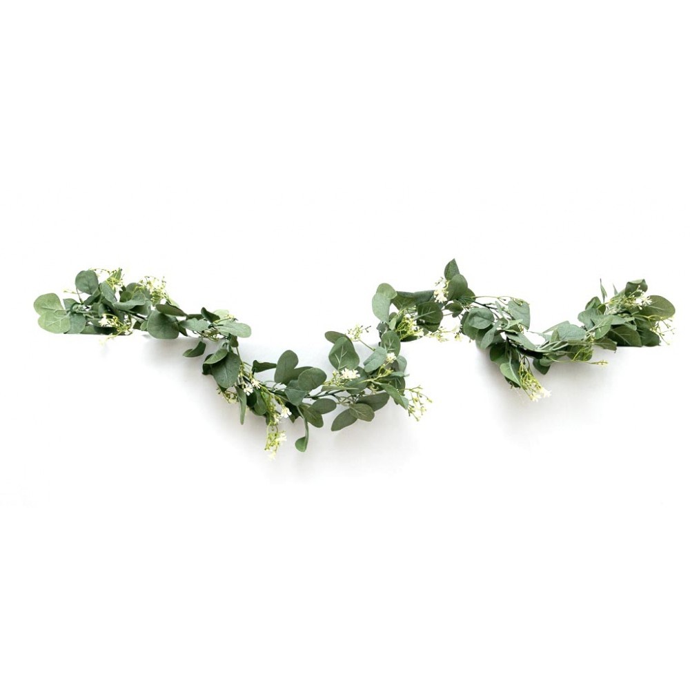Guía de follaje con florescitas blancas 175 cm