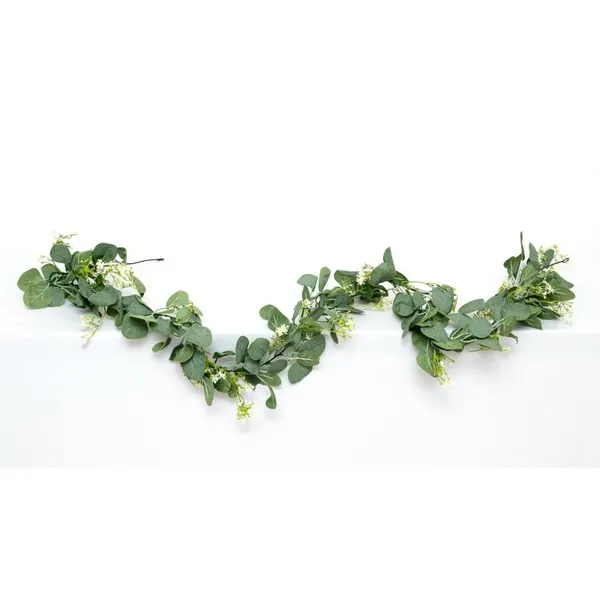 Guía de follaje con florescitas blancas 175 cm