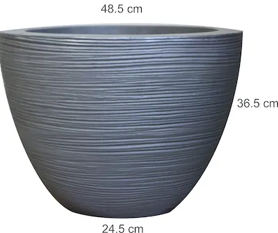 Maceta Anse grande color acero 48.5cm boca x 36.5cm altura