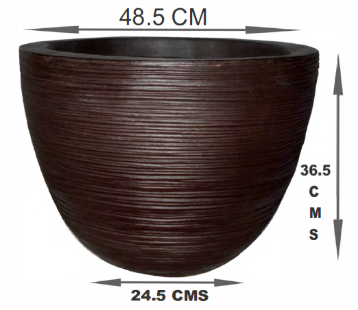 Maceta polietileno Anse grande color chocolate 48.5cm boca x 36.5cm altura