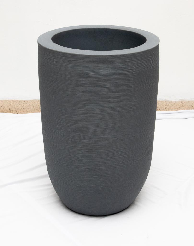 Maceta polietileno Ason acero 56cm altura x 37cm boca