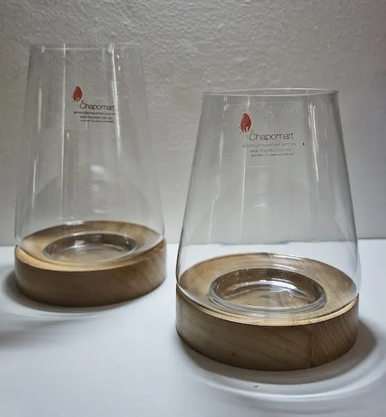 Terrario con base de madera, dos tamaños