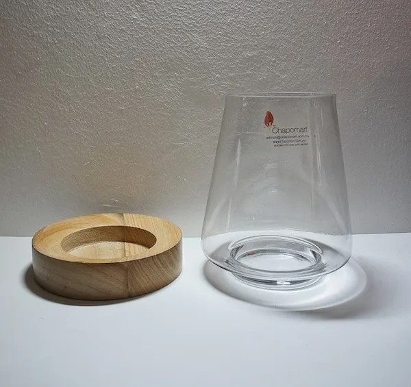 Terrario con base de madera, dos tamaños