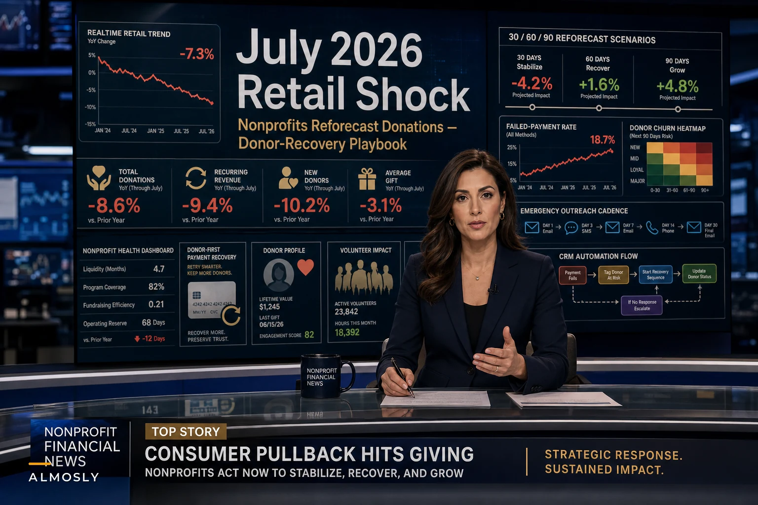 After the July Retail Shock: A Practical Donor‑Recovery & Reforecast Playbook for Nonprofits Facing a Consumer Pullback