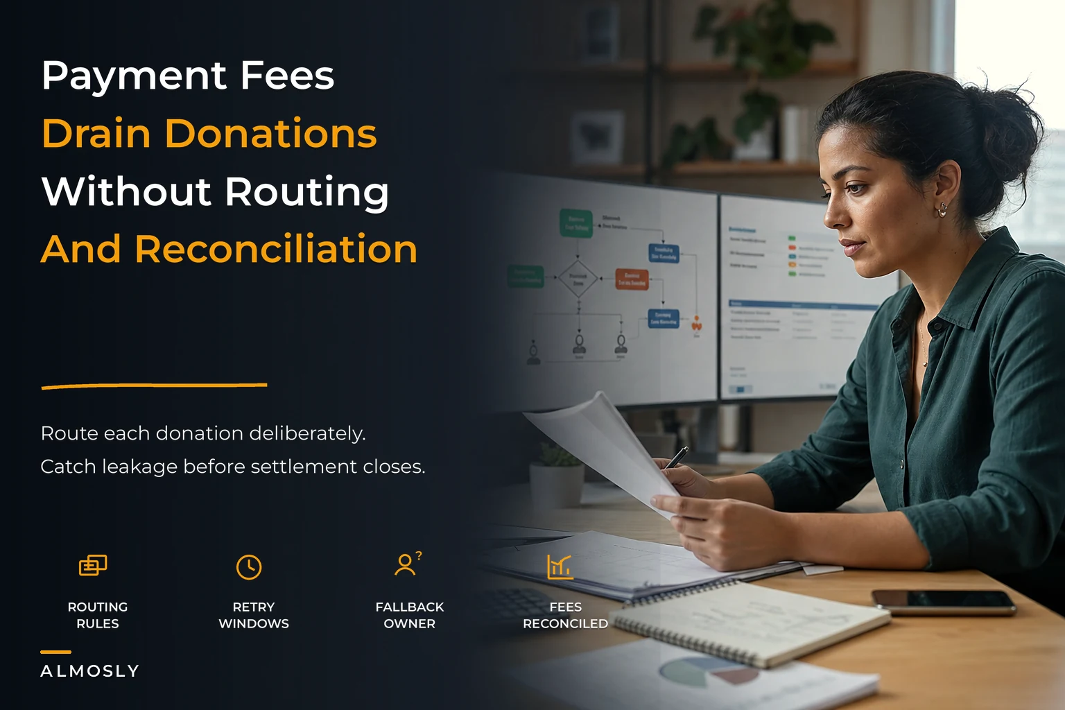 Payment routing and fee controls for nonprofit fundraisers