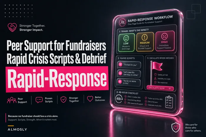 Peer‑support for fundraisers: rapid crisis scripts, escalation and a 48‑hour debrief checklist