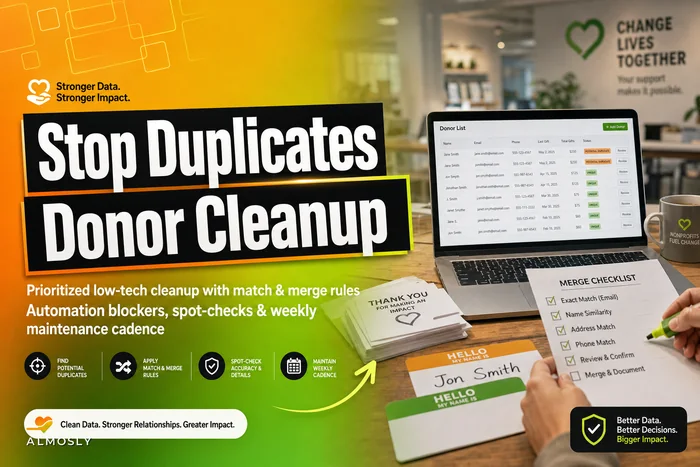 Stop duplicate records: a stepwise donor data cleanup plan for small CRMs
