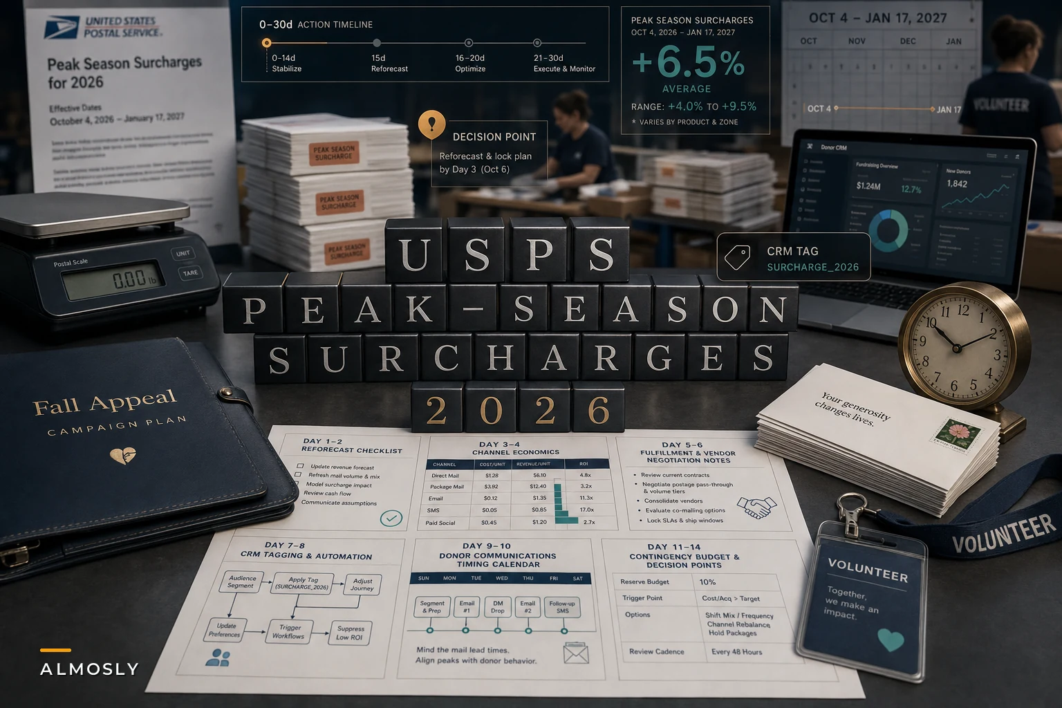 USPS Peak‑Season Surcharges 2026: A Practical Fall‑Fundraising Cost & Campaign Playbook for Nonprofits