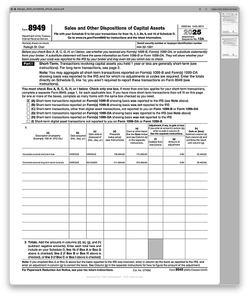Mock Tax Form