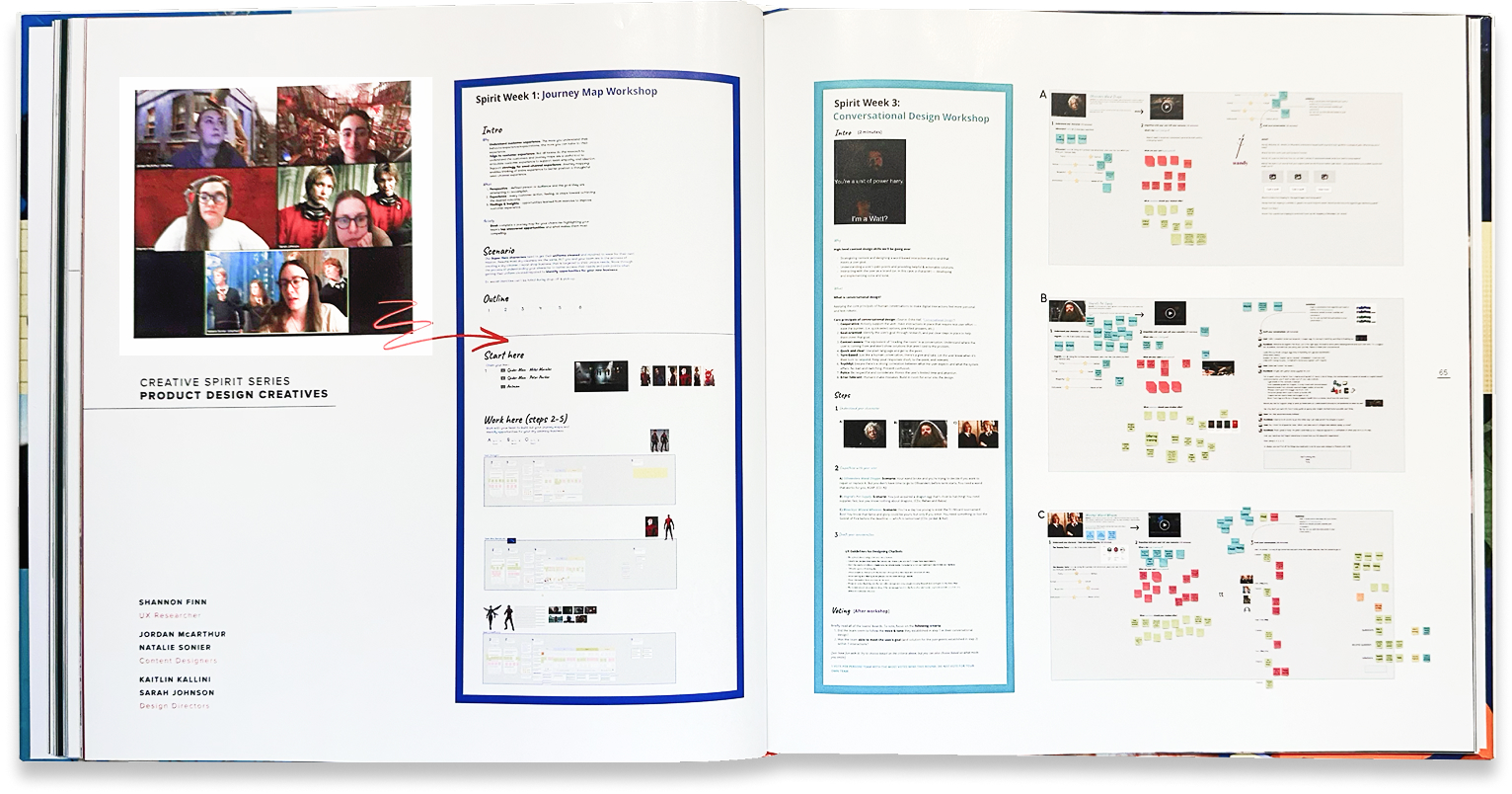 User-research spread compares web journeys, interface screenshots, participant notes, and behavioral patterns.