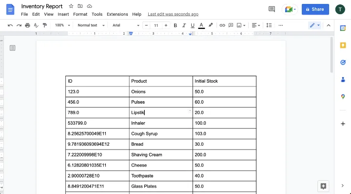 google-docs-report-output