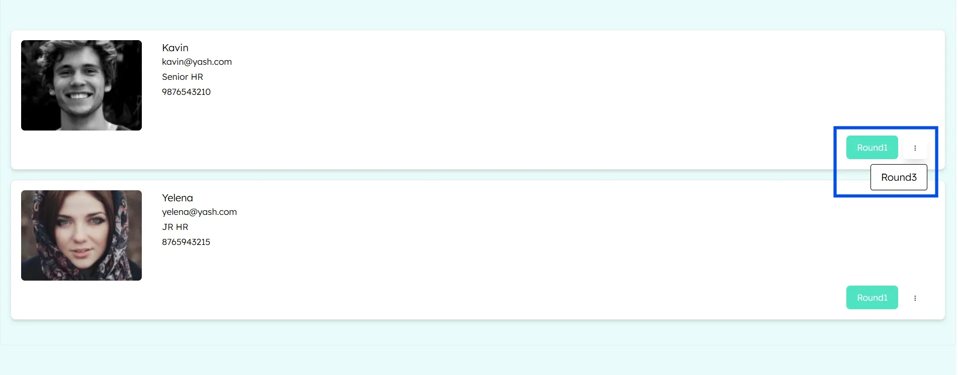 view candidates for the hr