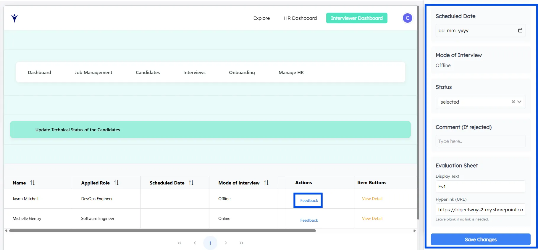 update technical status